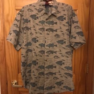 Vintage Size XXL Tan Men’s Fish Button Down
